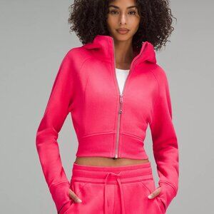 lululemon Scuba Full Zip Cropped Hoodie Lip Gloss Size 8